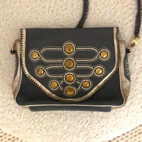 Military style mixed metal cross body bag - Picture 2 of 8